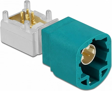 Adapter HSD Z DeLOCK 90357, mashkull 90°, kontakte të arta, blu