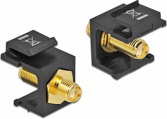 Modul Keystone DeLOCK SMA femër > SMA femër, flat, i zi