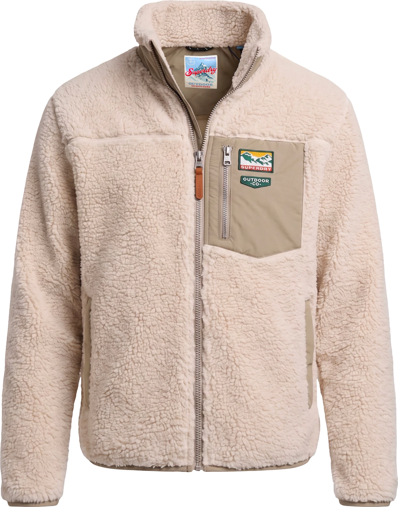 Jakne fleece për meshkuj Superdry Mountain Full Zip SDM2014575A, bezhë e çelët [Madhësia: S]
