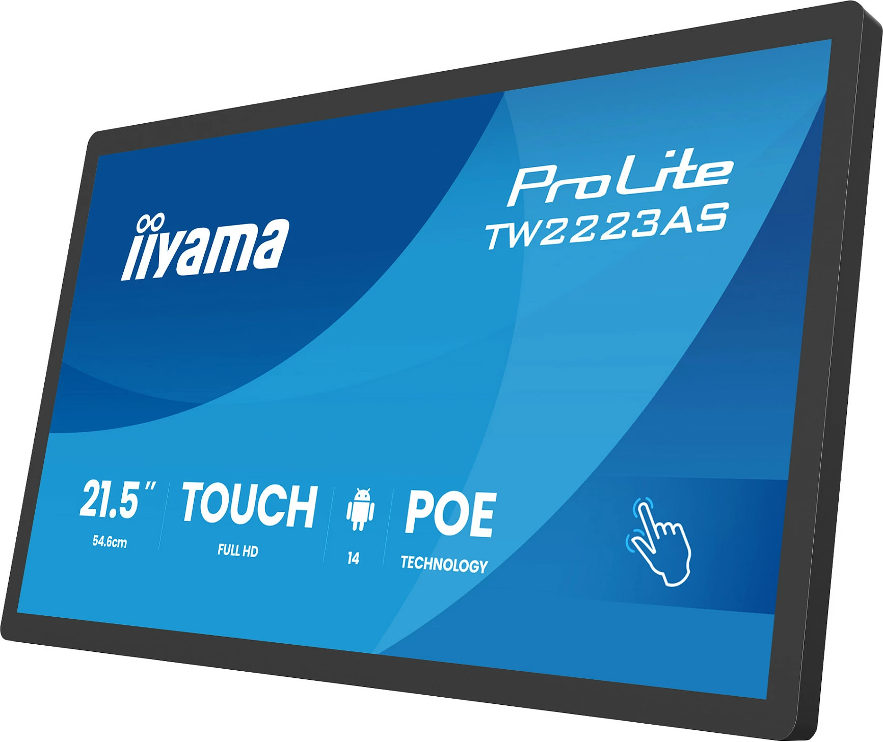 Monitor Touch iiyama ProLite TW2223AS-B3P, 21.5", Full HD, USB-C, Android, i zi