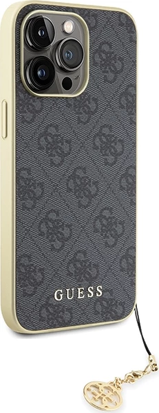 Mbështjellës Guess 4G Charms për iPhone 15 Pro Max, Gri
