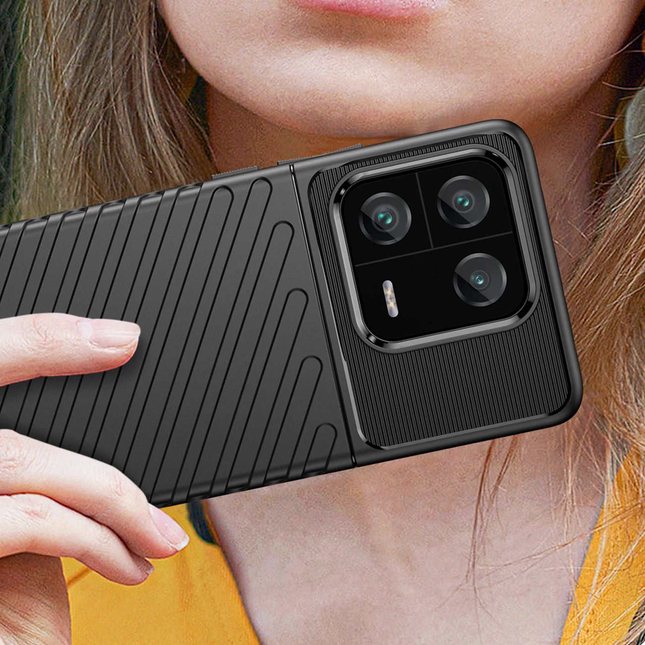 Mbështjellës Hurtel Thunder Case për Xiaomi 13 Pro, TPU, zi