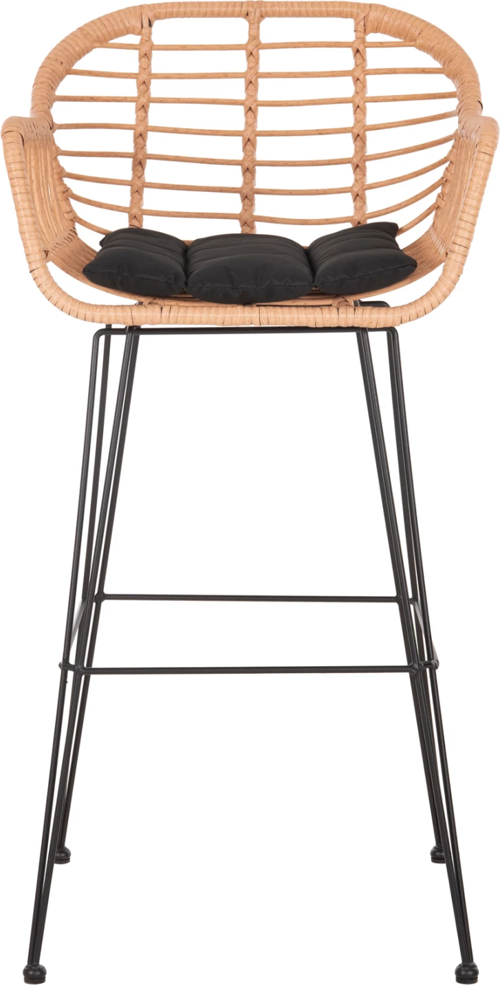 Karrige për bar ALLEGRA FH5640.11 P.E.RATTAN ngjyrë bezhë-metal i zi 54x55x108Hcm