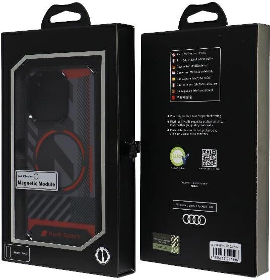 Mbështjellës Audi IML Sport MagSafe për iPhone 15 Pro 6.1", i zi