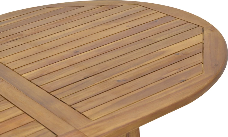 Tavolinë me karrige Zerco-Sopho set prej 5 copash dru akacie natyrale 200/150x100x75cm