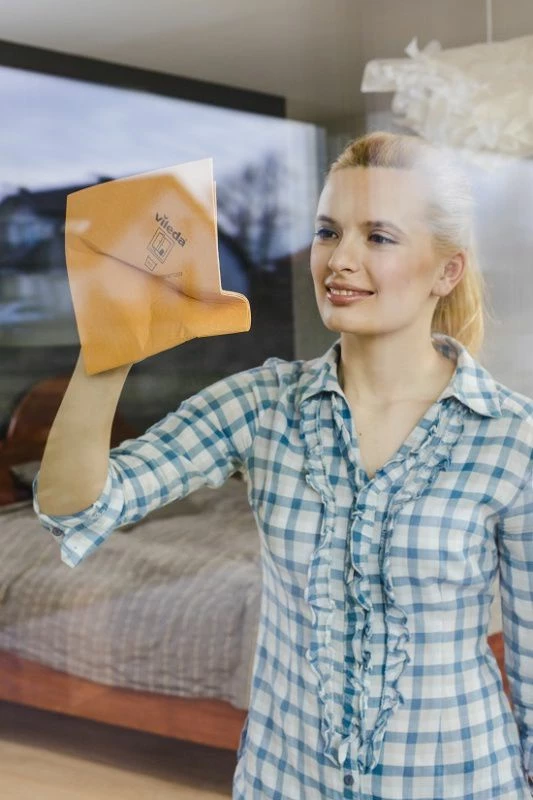 Pëlhurë për dritare Vileda Window Cloth 141327, 30% mikrofibër, e verdhë, 1 copë