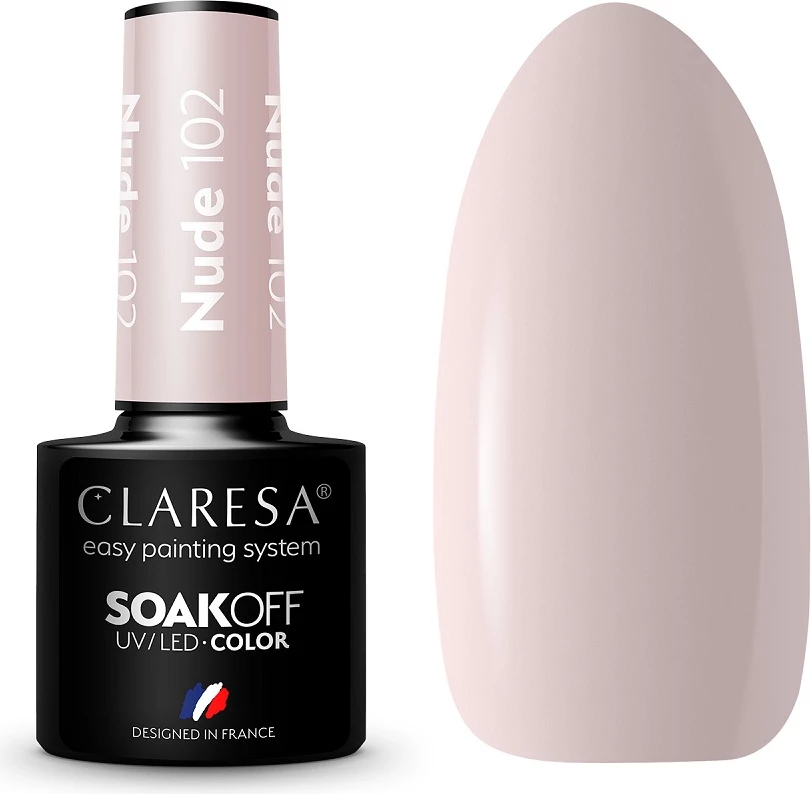 Llak për thonj Claresa Soak Off UV/LED Nude Hybrid 102 për femra, 5g