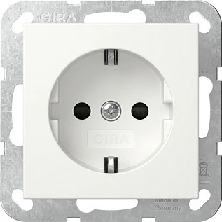 Prizë muri GIRA 445303 SCHUKO System 55, 1x, 220-250V, e bardhë