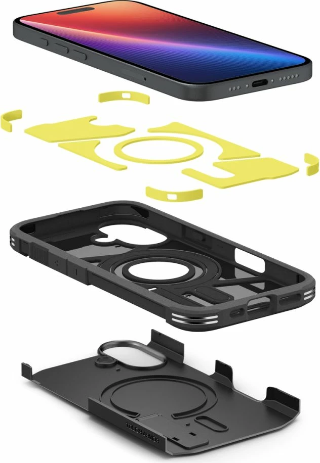 Mbështjellës Spigen Tough Armor Mag për iPhone 16 Plus, MagSafe, i zi
