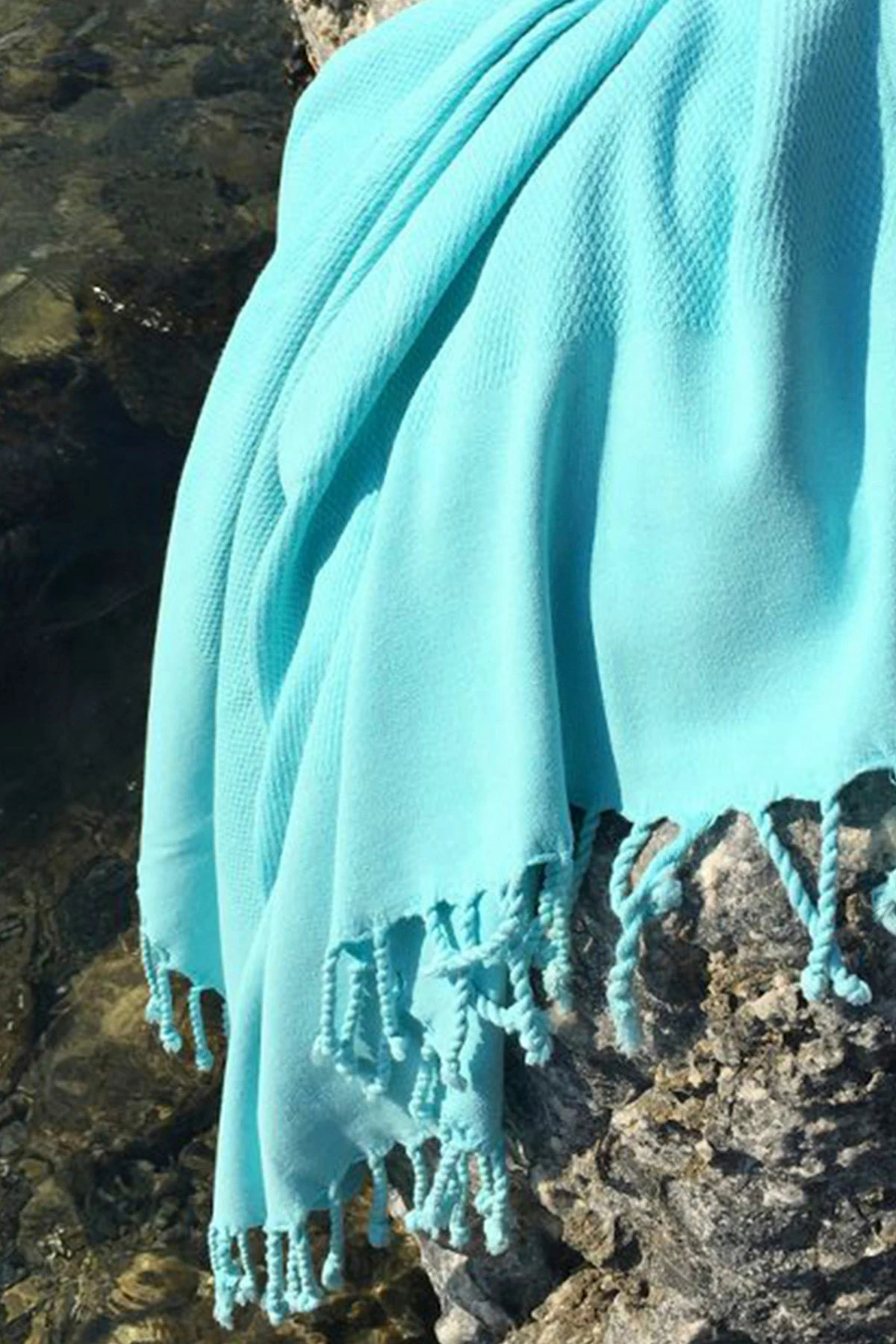 Peshqir plazhi Fouta, ngjyrë mente, Mijölnir, Taslanmis, 90x175cm