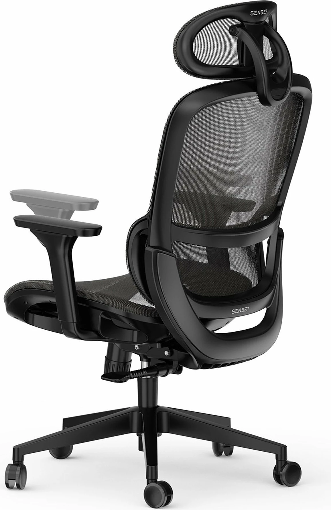 Karrige zyre SENSE7 Neyo, ergonomike me rrjetë, rregullim 43–52.5 cm, deri 140 kg, e zezë
