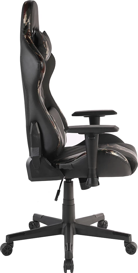 Karrige gaming për zyre, e zezë me dizajn, 50x74x137