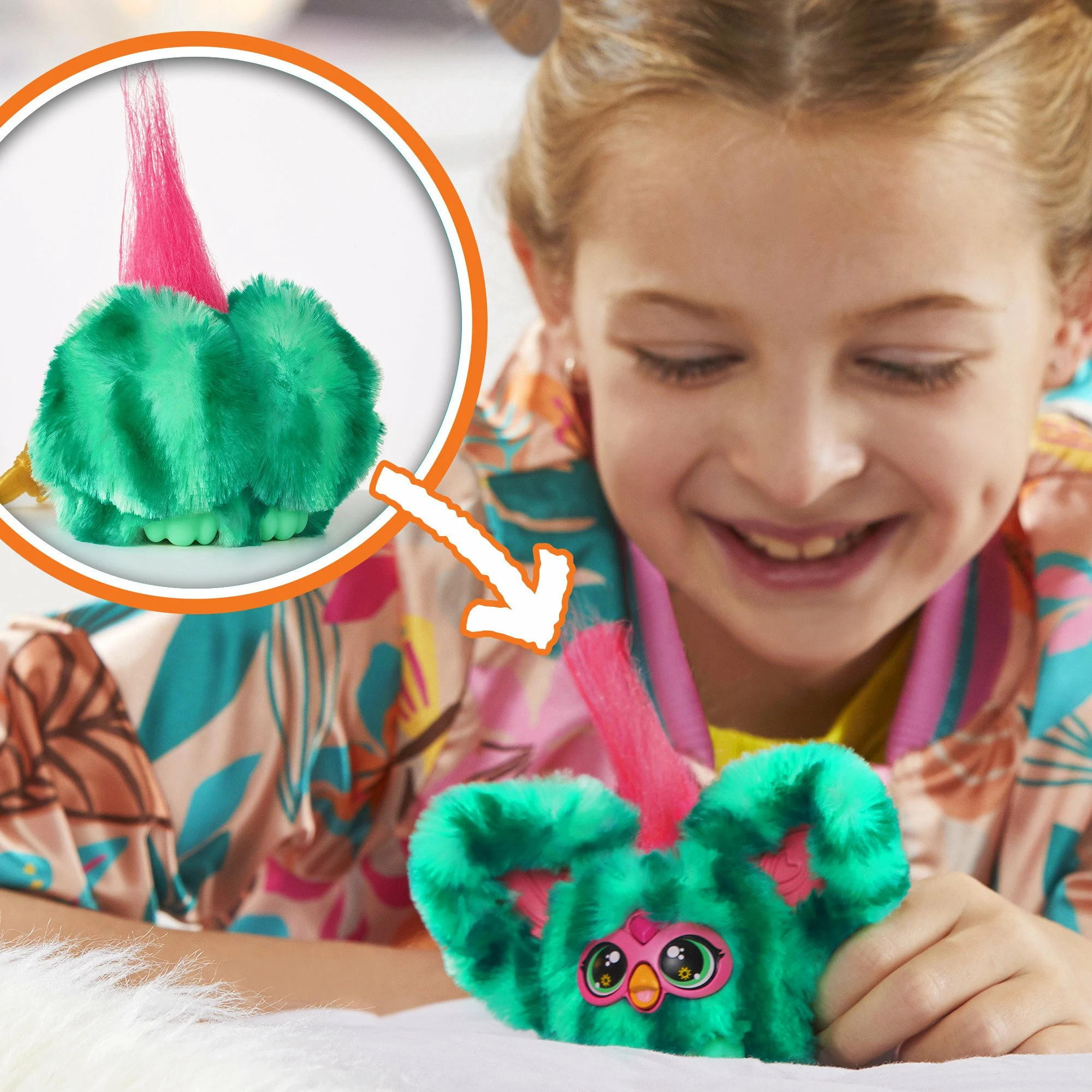 Lodër interaktive pelushi Hasbro Furby Furblets Mello-Nee F97035L4, 5 cm, e gjelbër