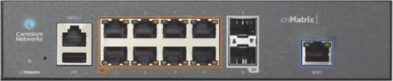 Switch Cambium Networks cnMatrix EX1010-P, Managed, L2/L3, Gigabit Ethernet, PoE, Rack mounting, 1U