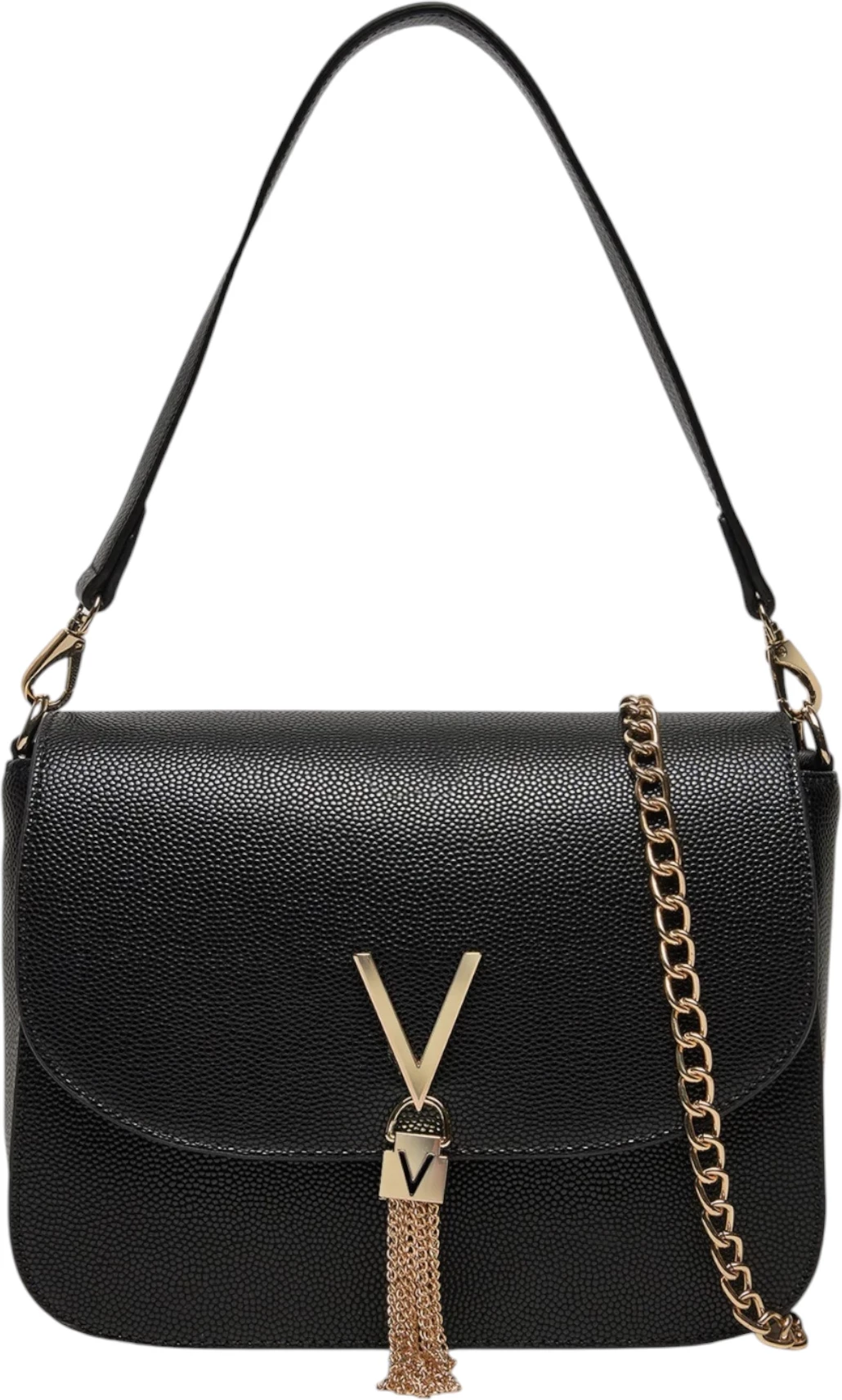 Çantë krahu për femra Valentino Bags DIVINA VBS1R404G, e zezë ari