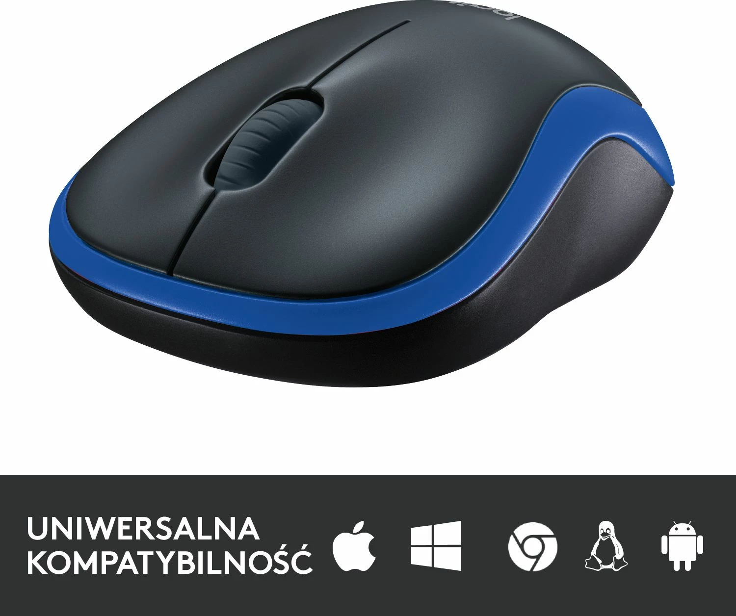 Maus Logitech M185 910-002239, wireless 1000 DPI, USB receiver, 3 butona, zi/kaltër