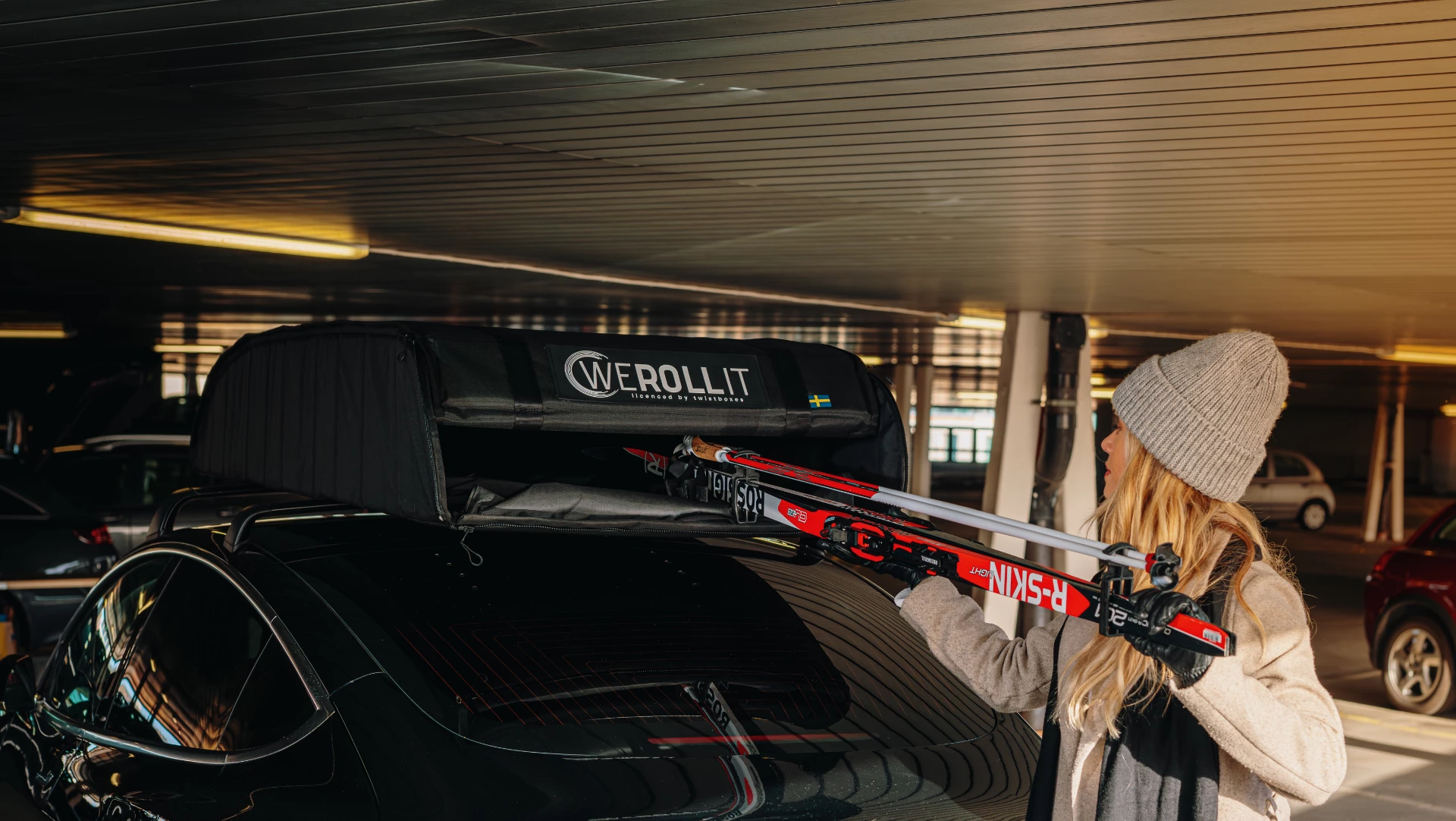 Kuti bagazhi për tavan makine Werollit Foldable Roof Box 520L, 520 L, e palosshme, ngarkesë max 75 kg, e zezë, me set montimi