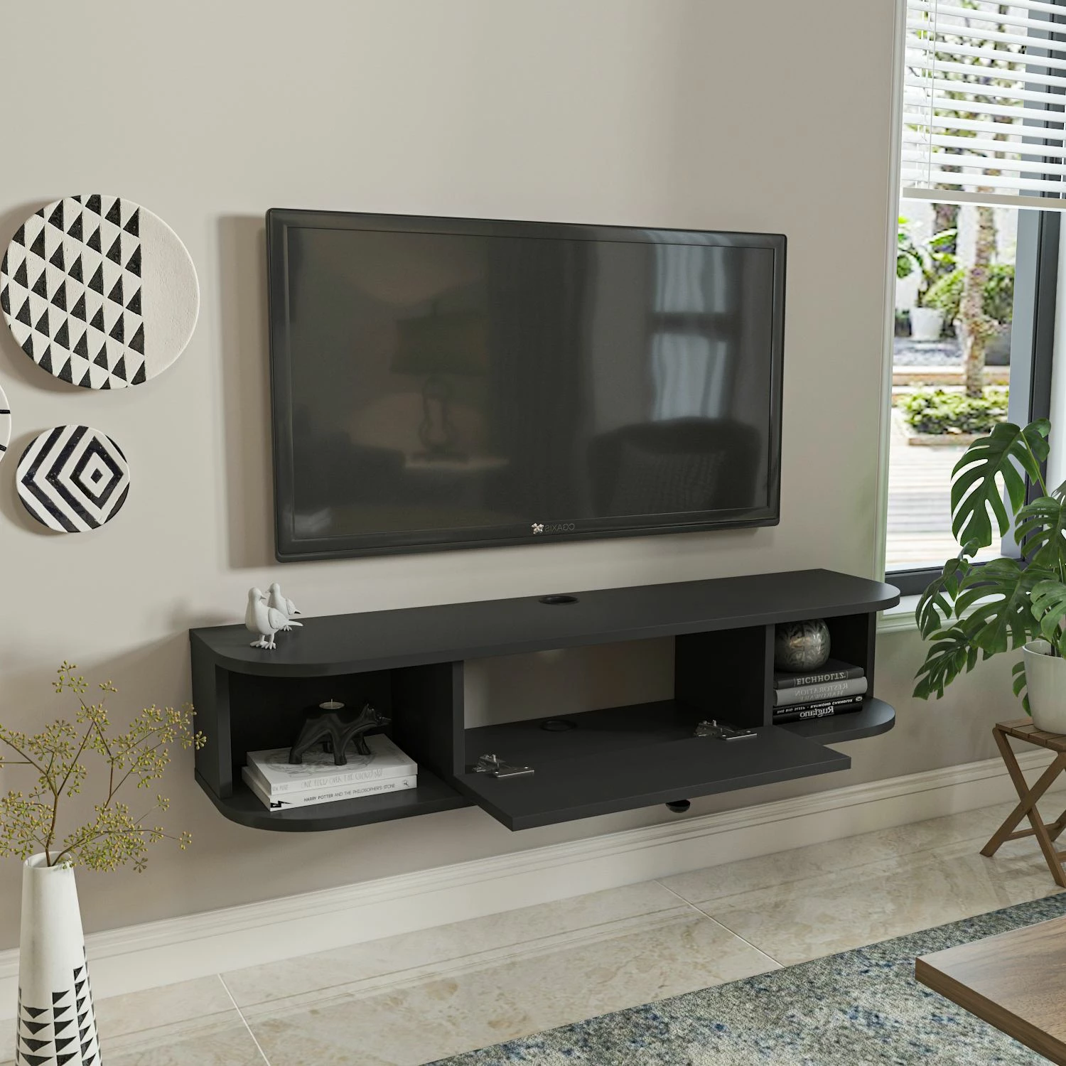 Komodë televizori Skye Decor, ngjyrë antracit, Ibarra