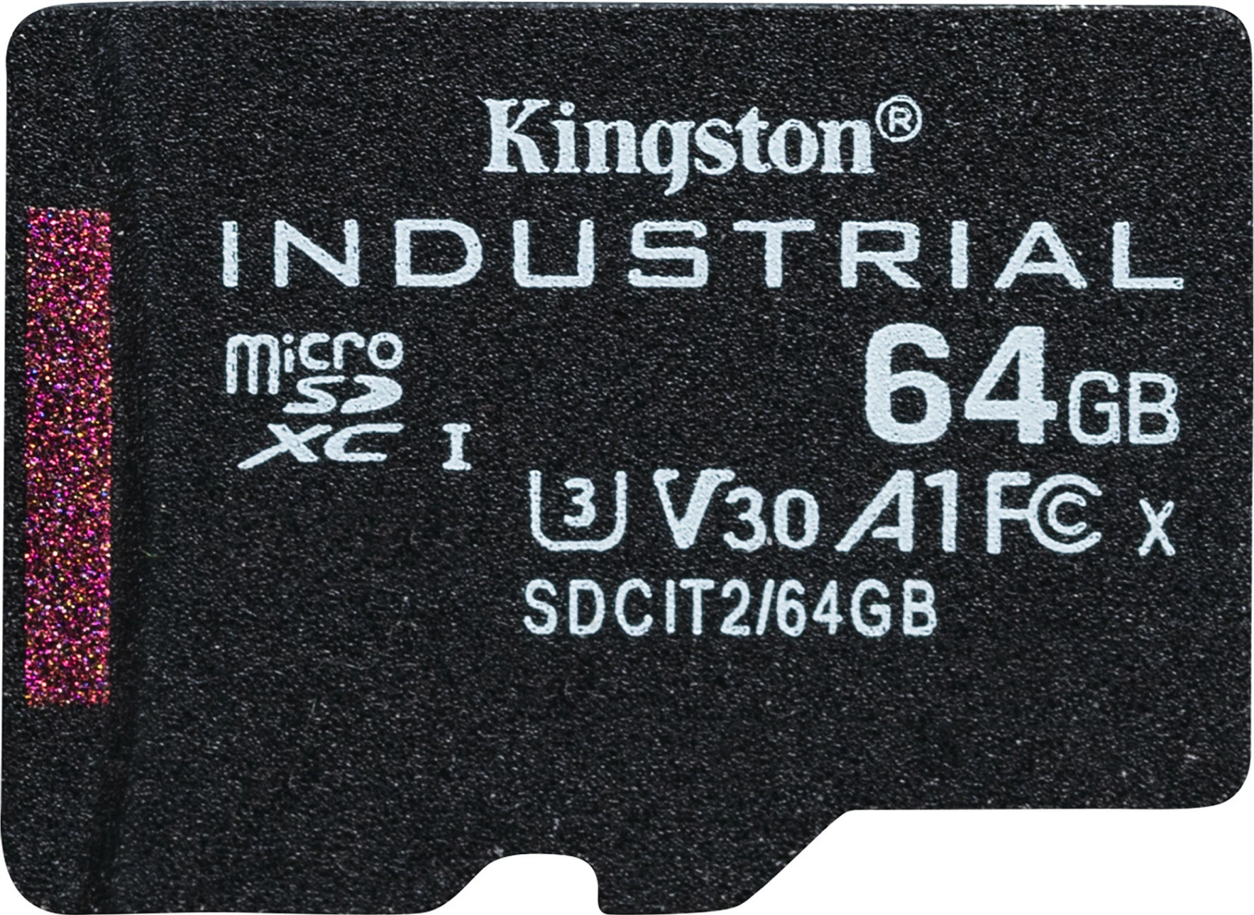 Kartelë memorie Kingston Industrial 64GB microSD me adapter, e zezë