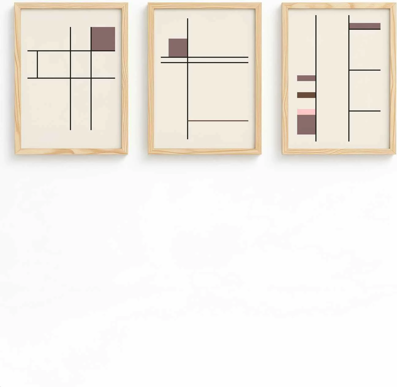 Set pikturash dekorative me kornizë, MDF, Wallity, Huhu510, 50x70cm (3 copë)