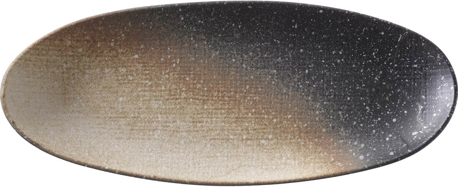 Pjatë ovale për servirje Fine Dine Moon 355 mm, kafe, set 3 copë