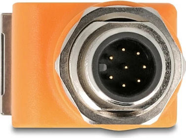 Adapter industrial Ethernet DeLOCK 60627, M12 mashkull në RJ45 femër (këndor), Cat5e, portokalli