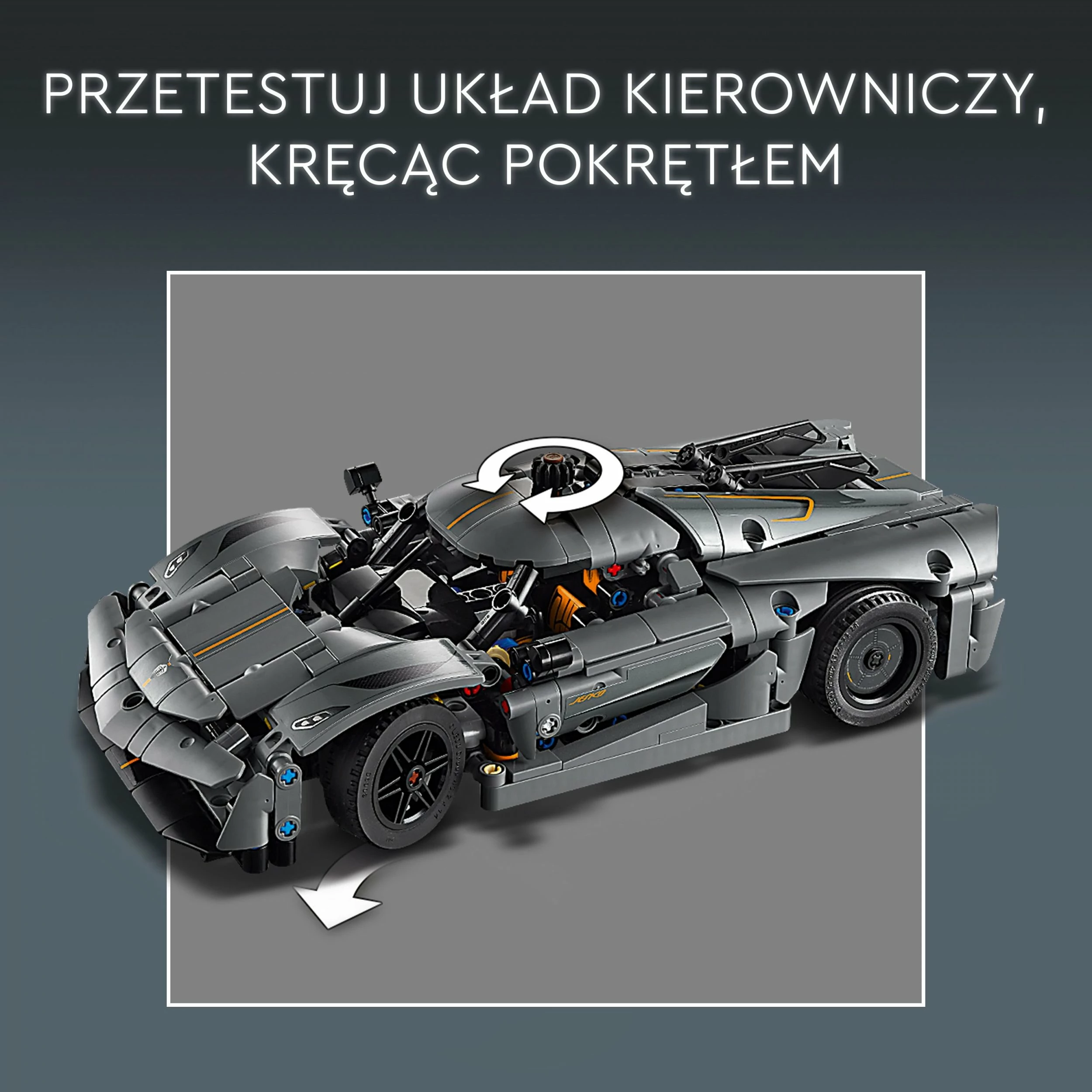 Set ndërtimi LEGO Technic Koenigsegg Jesko Absolut 42173, 801 pjesë, 10+, gri