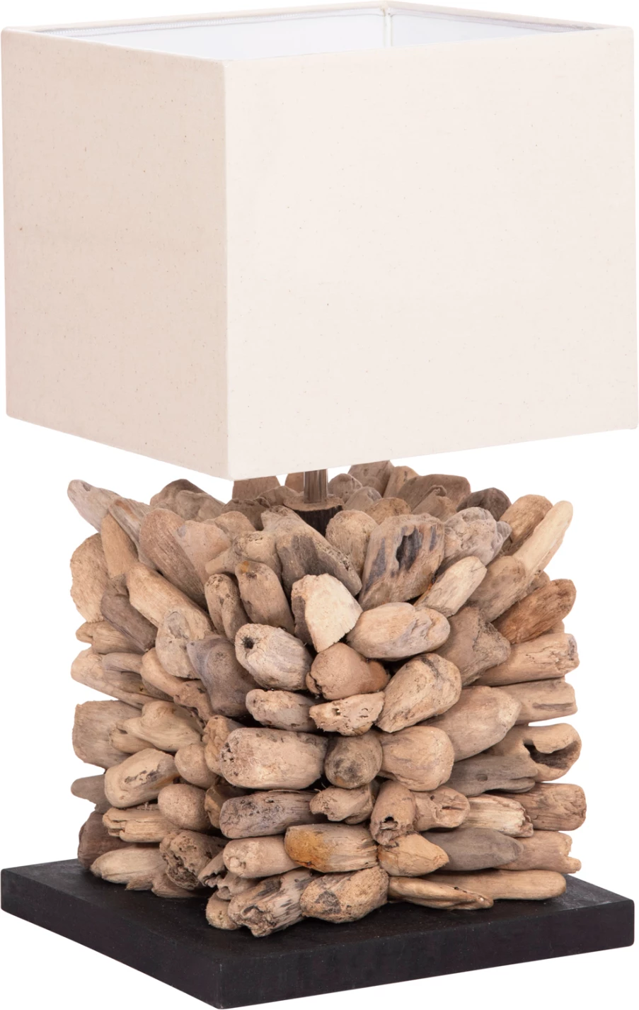 Llambë tavoline formë kubike TWIGGY FH4425 dru i lundruar & kapak i bardhë 24x24x46Hcm