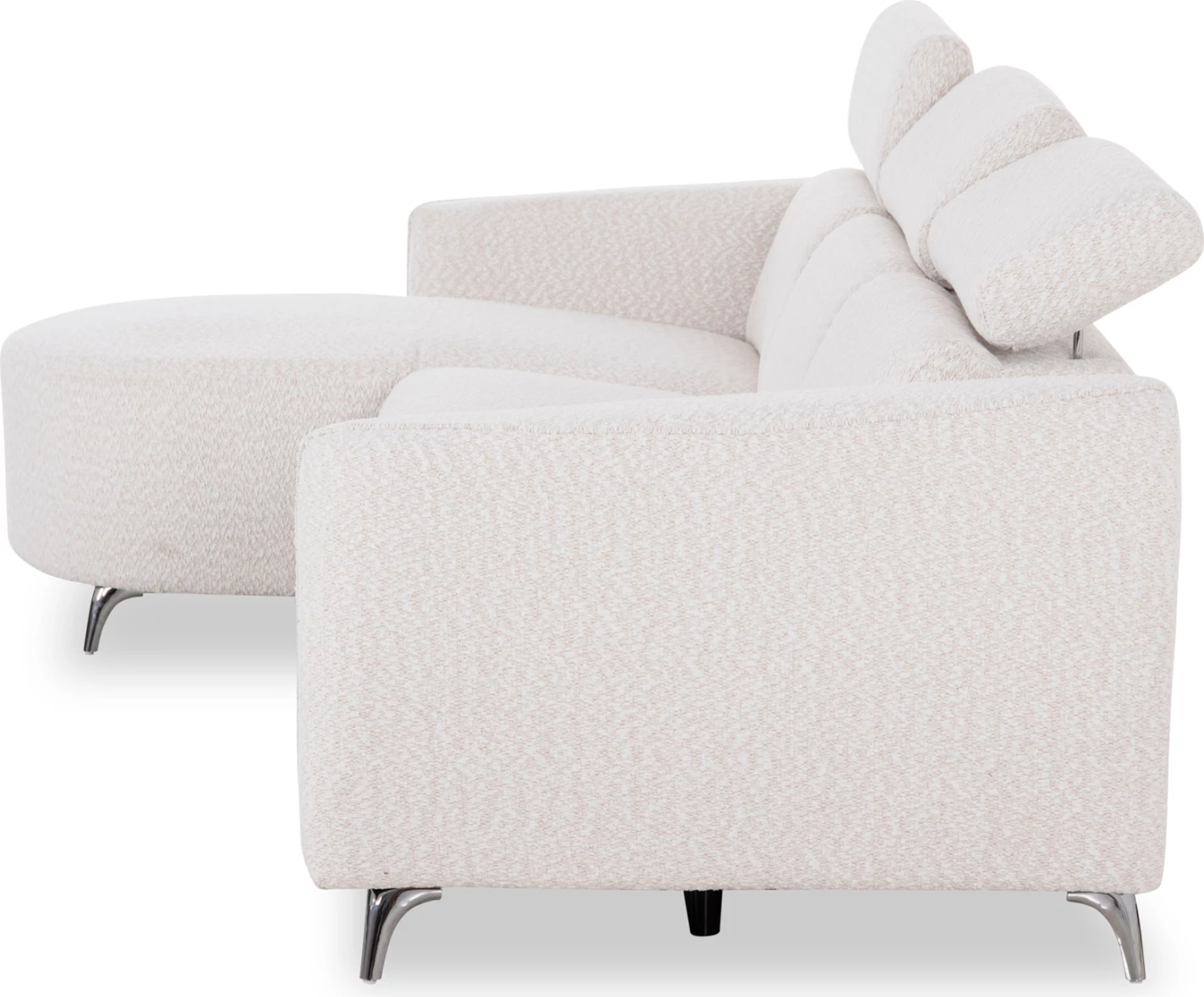 Këndore e majtë treshe me recline Valente, material teddy bezhë, CD3317.02L, 275x160x104cm