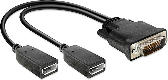 Adapter DeLOCK 65354, DMS-59 në 2x DisplayPort, i zi