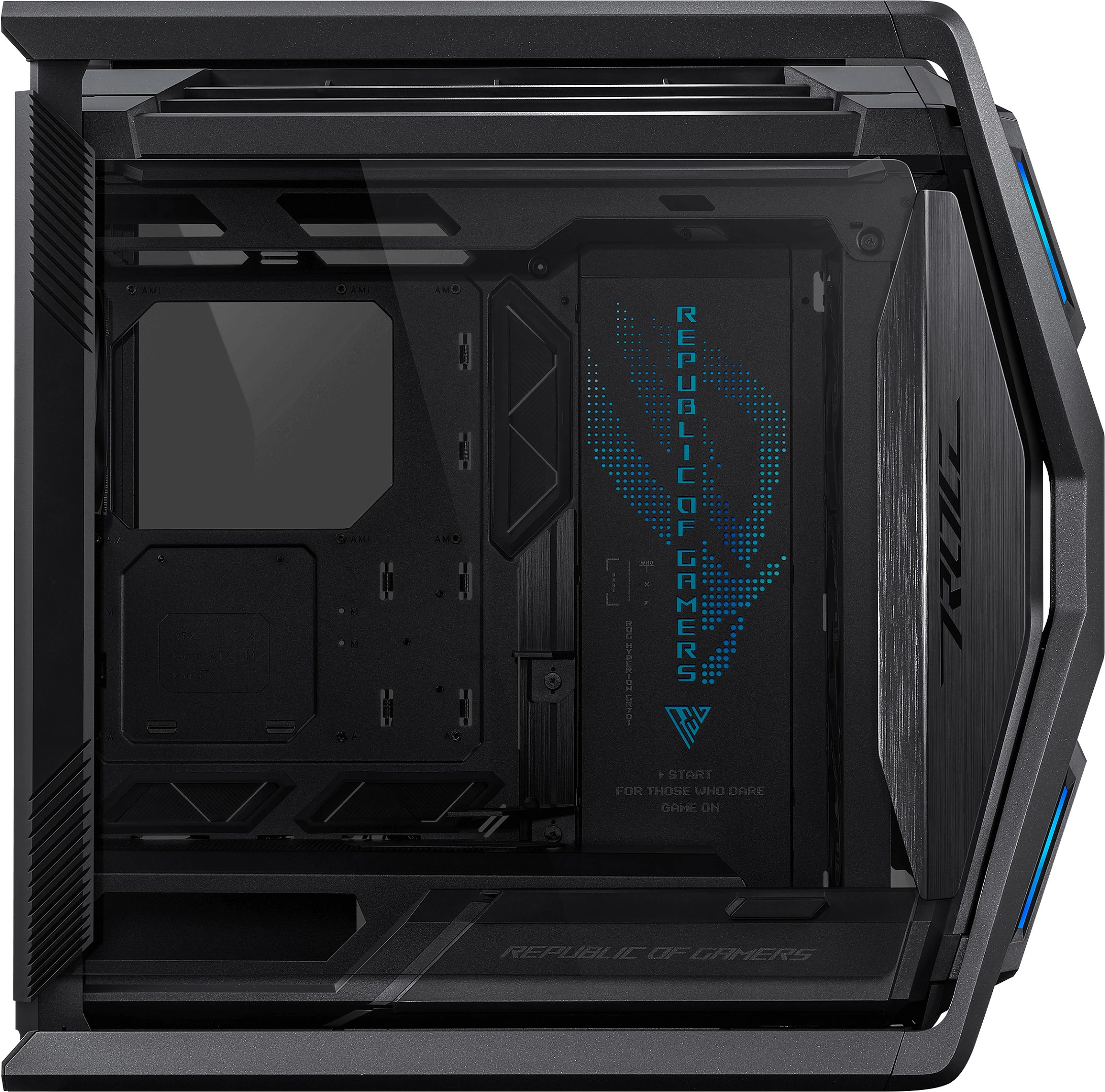 Kasë ASUS ROG Hyperion GR701 BTF Edition, Tower, RGB, xham i temperuar, e zezë/transparent