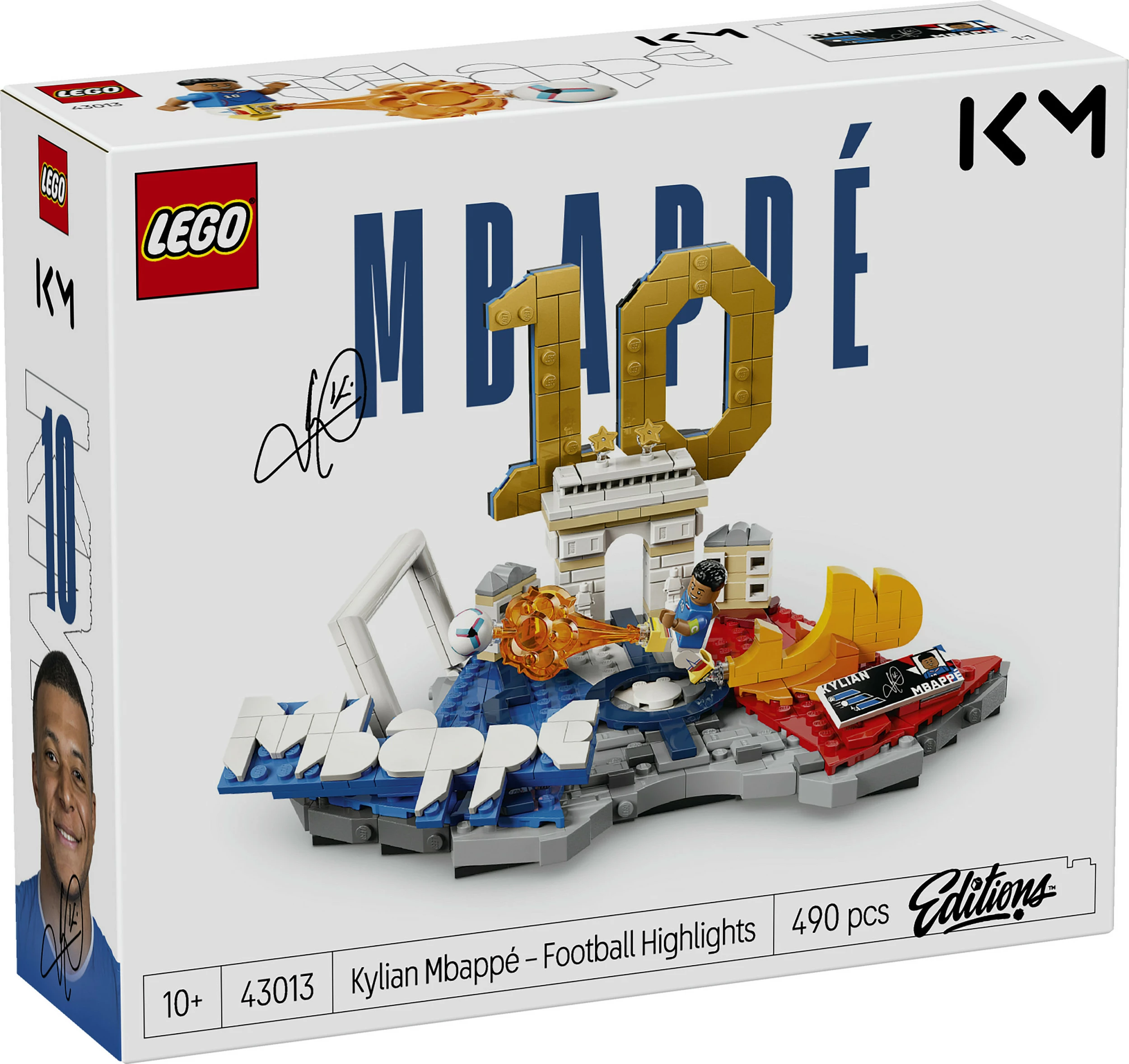Set ndërtimi LEGO Editions 43013 Kylian Mbappé – Football Highlights, 490 copë, multikolor