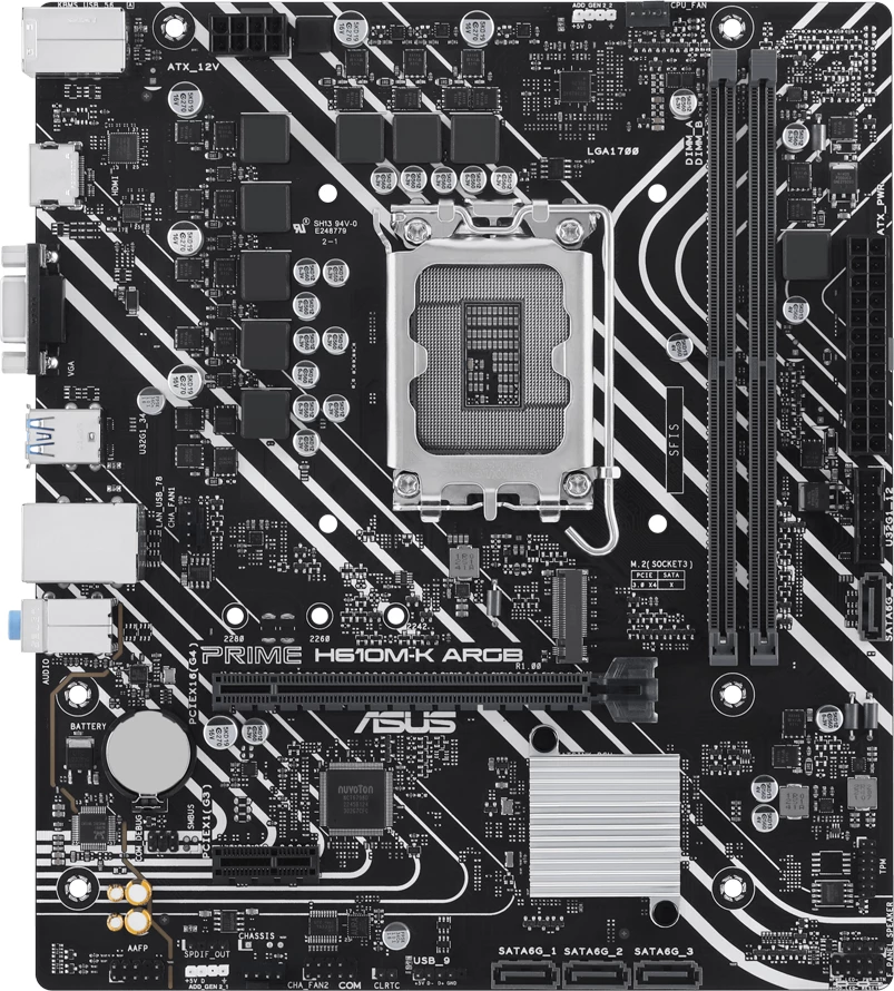 Pllakë amë ASUS PRIME H610M-K ARGB mATX LGA1700 DDR5