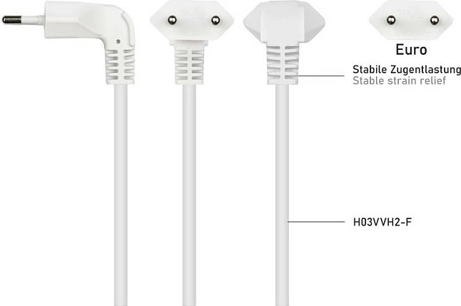 Kabllo zgjatëse Kabelmeister Euro, 3 prizë, 0.25 m, e bardhë