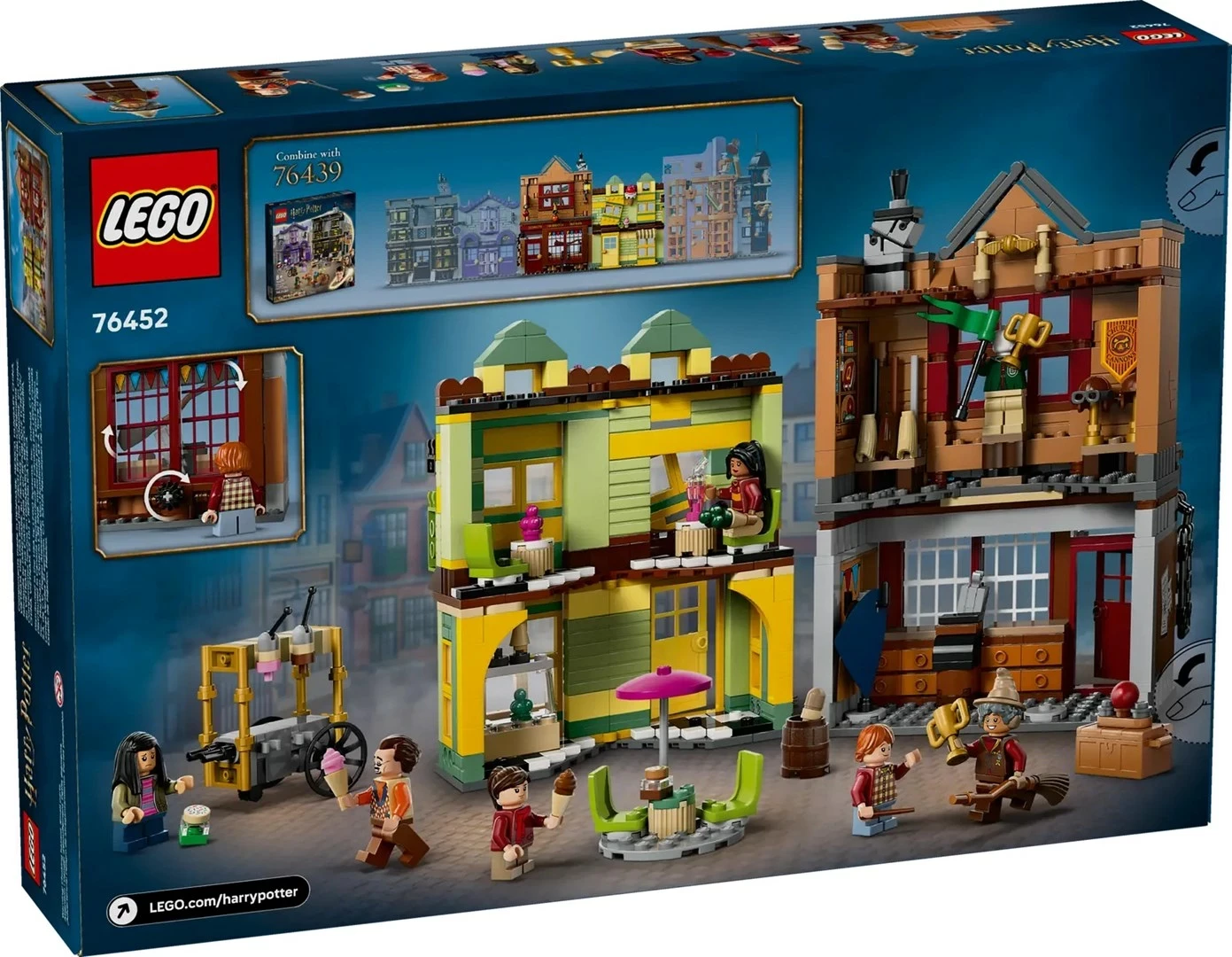Set LEGO Harry Potter 76452, Quality Quidditch Supplies & Ice Cream Parlour, 795 pjesë, me 6 minifigura