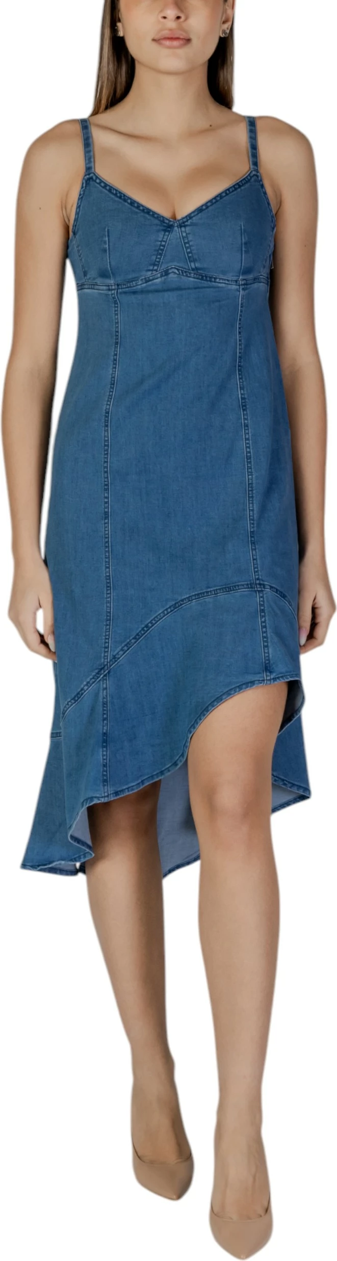 Fustan midi për femra Desigual VEST_MUNICH 25SWVD07, denim