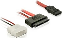 Adapter kabllo DeLOCK Micro SATA 16-pin në SATA 22-pin, 0.3 m, e kuqe