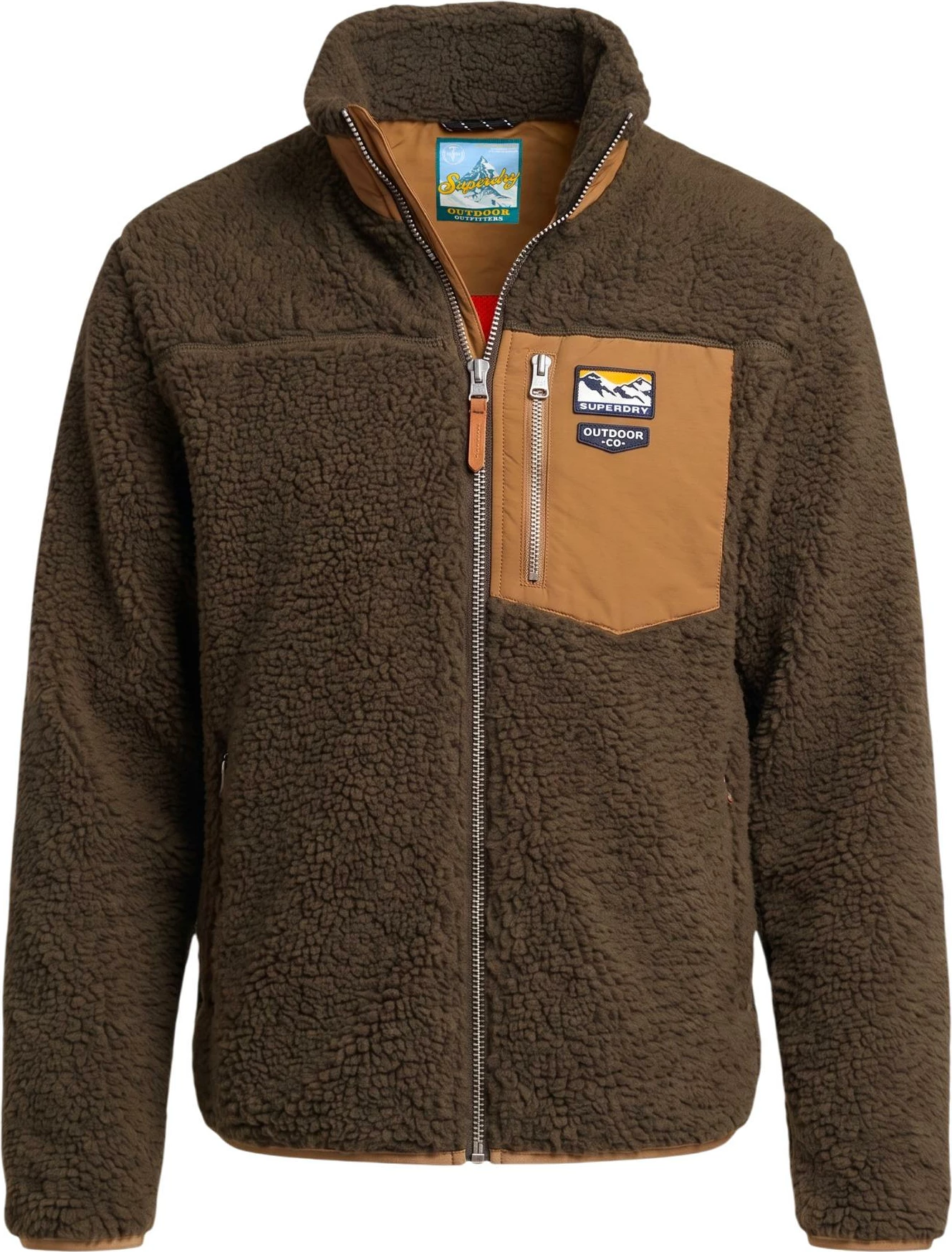 Jakne fleece për meshkuj Superdry Mountain Full Zip SDM2014575A, e gjelbër ulliri [Madhësia: XXL]