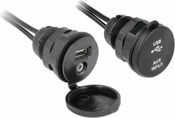 Kabllo DeLOCK USB-A + AUX 3.5 mm (4-pin), 2 m, e zezë