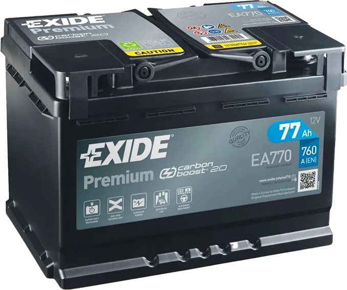 Bateri 12V 77Ah Exide Premium Ea770