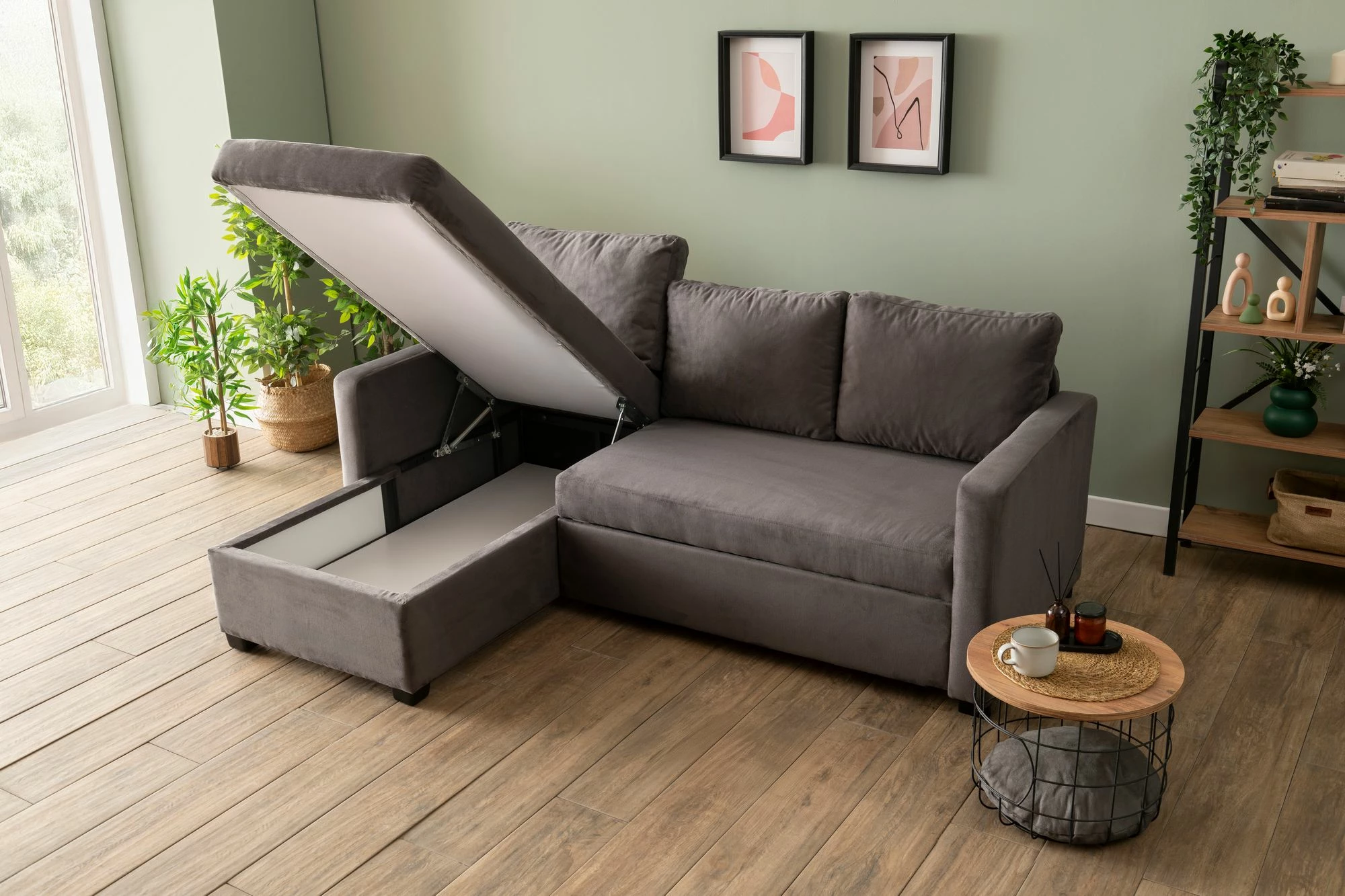 Kënd-sofë krevati Atelier del Sofa, gri, Kado