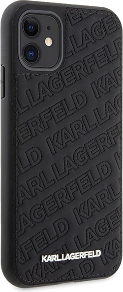 Mbështjellës Karl Lagerfeld Quilted K Pattern për iPhone 11/XR, i zi