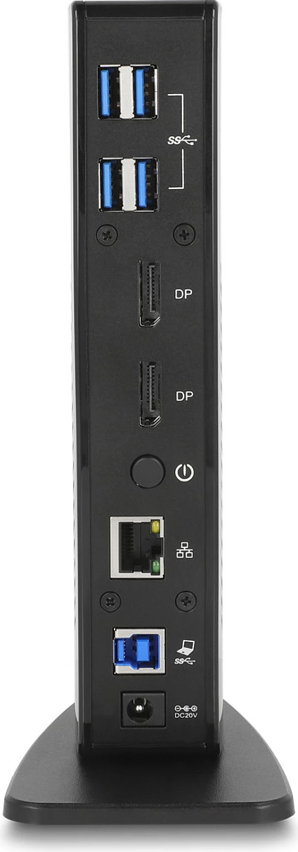 Docking station DeLOCK DisplayLink, 2x DisplayPort 4K, USB 3.2, LAN, Audio, e zezë