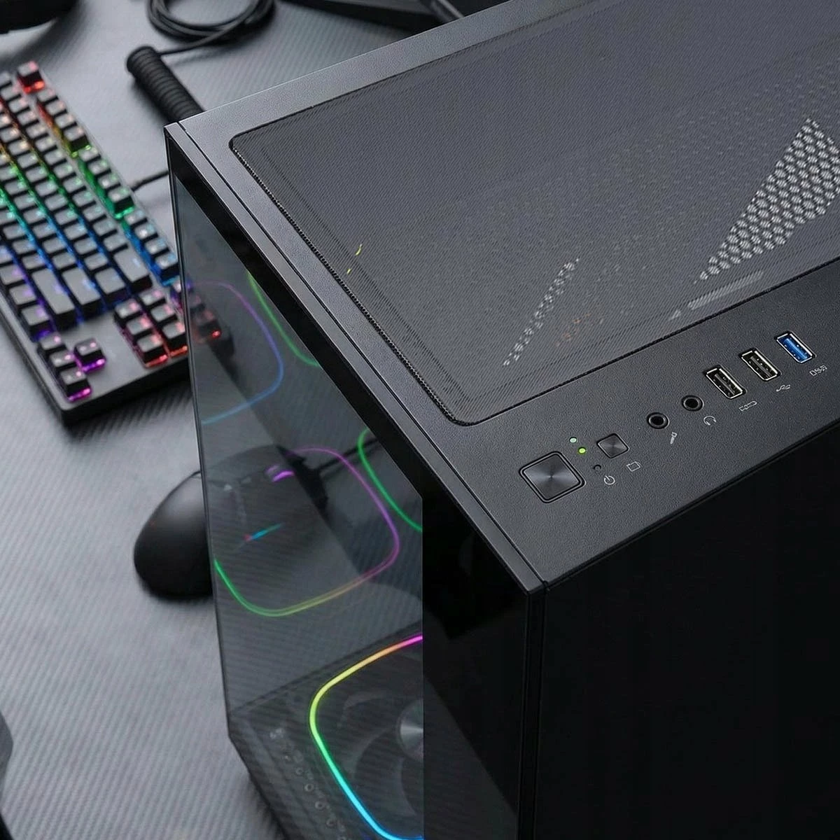Kasë Rampage SEALITE-BLACK me xham të temperuar, 7x 120mm ARGB PWM, ATX/Micro-ATX/Mini-ITX, e zezë