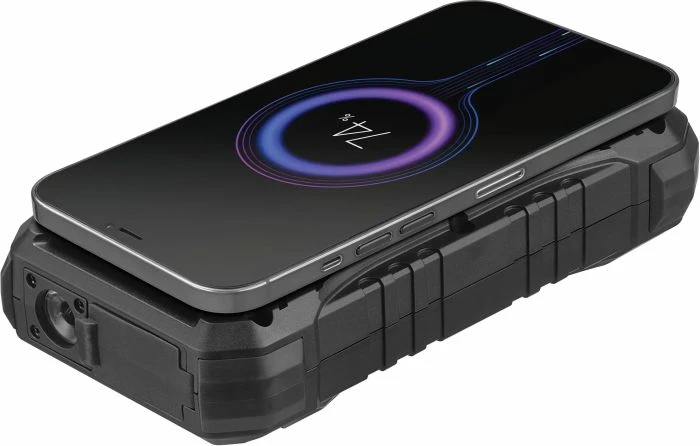 Powerbank SANDBERG Survivor 420-92 20000mAh PD 30W me karikim pa kabllo Qi, e zezë, set me rrip & kabllo USB-C