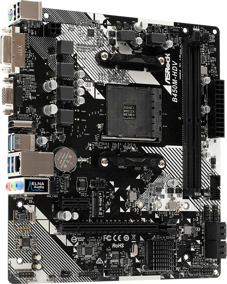 Pllakë amë ASRock B450M-HDV R4.0, AMD B450, AM4, 2xDDR4 deri 64GB, Micro-ATX