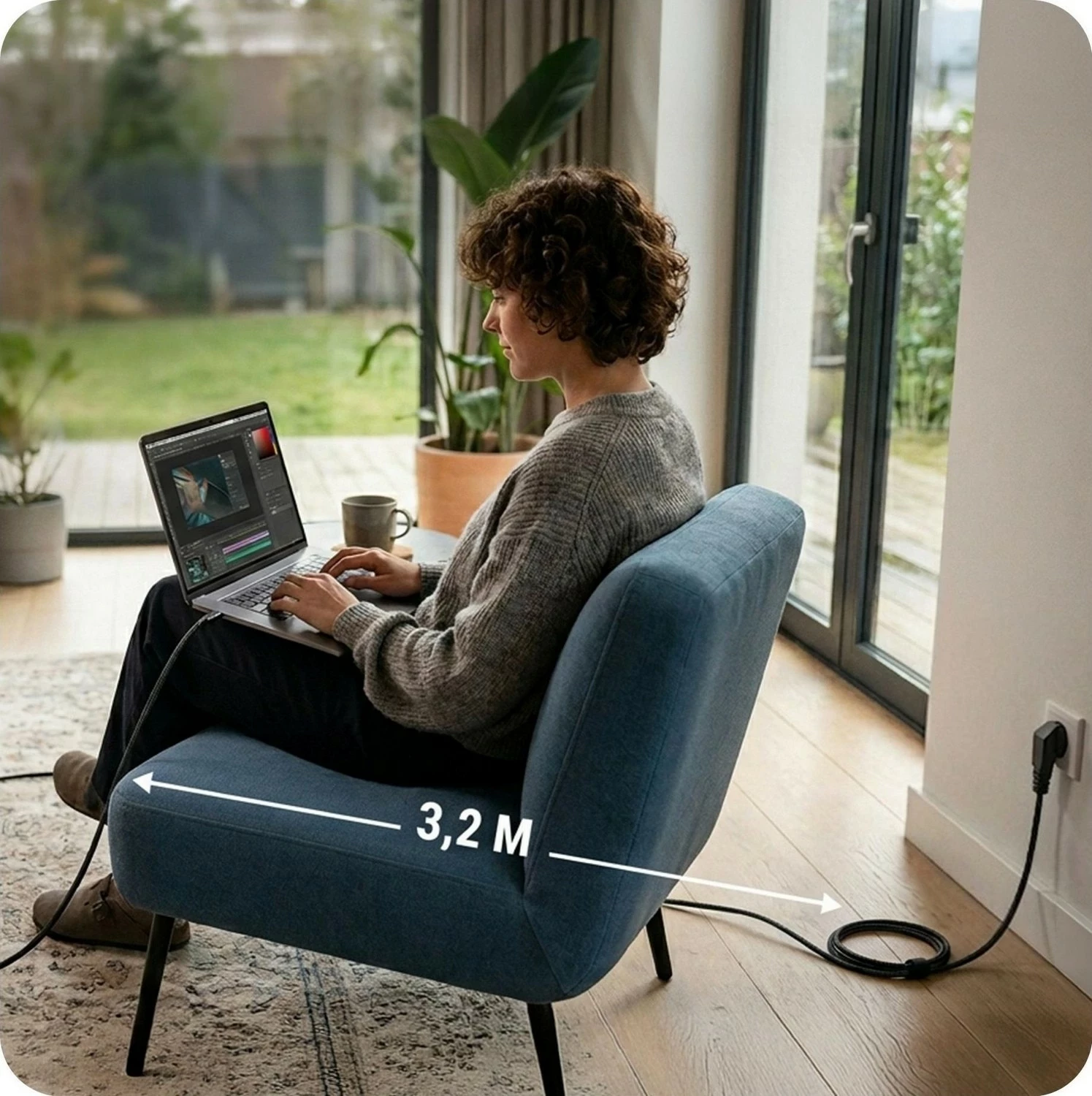 Adapter rryme për laptop 3MK HARDY 65W, Dell, USB-C/DC 7.4 x 5.0, e zezë