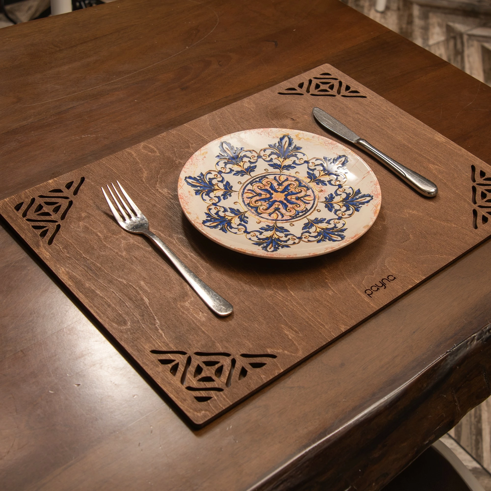 Set nënshimesh tavoline prej druri, Hermia, Corpat, wenge, 6 copë