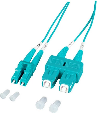 Patch kabllo fibër optike duplex EFB Elektronik LC-SC OM3, 5m, LSZH, 1.2mm, aqua