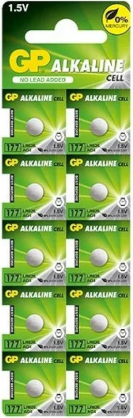 Bateri alkaline GP Battery MINI 177/G4/AG4/LR626/LR66, 1.5V, 10 copë